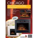 Electric Fireplace Heater Chicago Integriert 1800 W Schwarz