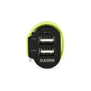 Auto-Ladegerät 3-Ausgänge 6 A 2x USB / Micro USB Schwarz/Grün