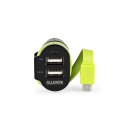 Auto-Ladegerät 3-Ausgänge 6 A 2x USB / Micro...