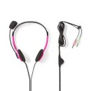 PC-Headset | On-Ear | 2x 3,5-mm-Stecker | 2,0 m | Pink