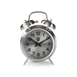 Analoger Tischwecker | Metall | Silber