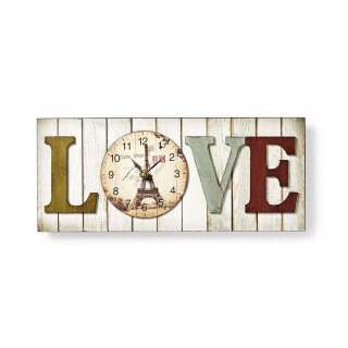 Holzwanduhr im Rahmen | Design „LOVE“