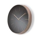 Kreisförmige Wanduhr  | Durchmesser von 30 cm | Schwarz und Roségold
