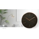 Kreisförmige Wanduhr  | Durchmesser von 30 cm | Schwarz und Roségold