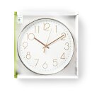 Kreisförmige Wanduhr  | Durchmesser von 30 cm | Weiß und Metall