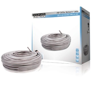 Netzwerk-Kabel auf Rolle CAT5e F/UTP Pull Box 305 m Grau Litzenleitung