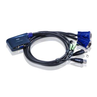 2-Port-USB-VGA / Audio-Kabel-KVM-Switch Computer PC Schalter