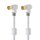 Koax-Kabel 100 dB | IEC (Koax)-Stecker, gewinkelt  -  IEC (Koax)-Buchse, gewinkelt | 2,0 m | Weiß