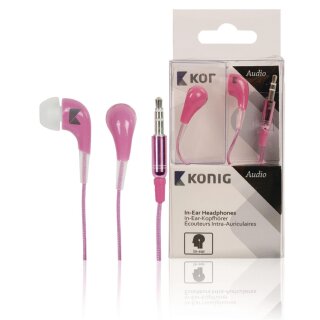 Kopfhörer im Ohr 3.5 mm Rosa