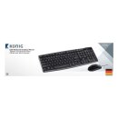 Kabelgebundene Maus und Tastatur Standard USB Deutsch Schwarz