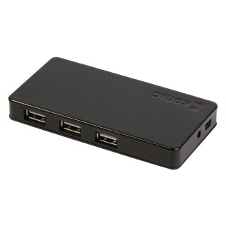 4-Port USB-Hub USB 2.0 Spannungsversorgung Schwarz