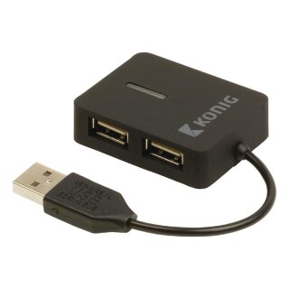 4-Port USB-Hub USB 2.0 Reise Schwarz
