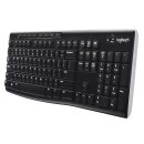 Tastatur Kabellos Standard USB US International Schwarz