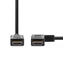 High-Speed-HDMI™-Kabel mit Ethernet | HDMI™-Anschluss  -  HDMI™-Stecker 90°, rechts angewinkelt | 1,5 m | Schwarz