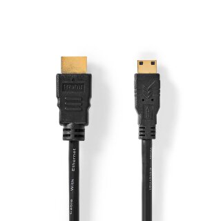 High-Speed-HDMI™-Kabel mit Ethernet | HDMI™-Anschluss  -  HDMI™-Mini-Stecker | 1,5 m | Schwarz