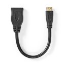 High-Speed-HDMI™-Kabel mit Ethernet | HDMI™-Mini-Stecker  -  HDMI™-Buchse | 0,2 m | Schwarz