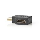 Rechts gewinkelt abgewinkelt angewinkelt HDMI Winkelstecker Adapter Stecker Buchse