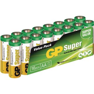 Alkaline Batterie AA 1.5 V Super 16-Packung