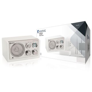 Tischradio Retro FM / AM 3 W Weiss