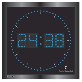 Wanduhr Digital Schwarz