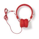 Kabelgebundene Kopfhörer | On-Ear | Faltbar | 1,2-m-Rundkabel | Rot