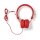 Kabelgebundene Kopfhörer | On-Ear | Faltbar | 1,2-m-Rundkabel | Rot