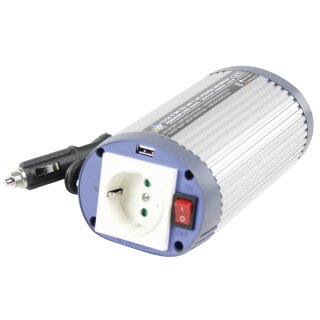 Wechselrichter/Inverter Sinus-Wellen 24 VDC - AC 230 V 150 W F (CEE 7/3) / USB