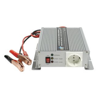Wechselrichter/Inverter Sinus-Wellen 12 VDC - AC 230 V 600 W F (CEE 7/3)