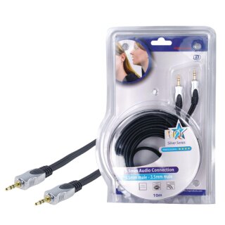 Stereo-Audiokabel 3.5 mm male - 3.5 mm male 10.0 m Dunkelgrau
