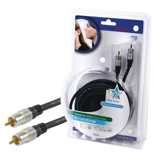 Composite-Videokabel RCA male - RCA male 10.0 m Dunkelgrau
