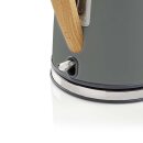 Wasserkocher | 1,7 l | Soft-Touch | Grau Griff Holz Design Retro