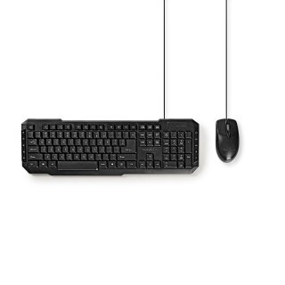 Set aus kabelgebundener Maus und Tastatur | Maus mit 800 DPI | Skandinavisches Layout