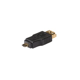 USB 2.0 Adapter Micro-B male - USB A female Anthrazit