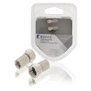 F-Stecker Wetterfest RG6 Male Metall Silber