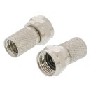 F-Stecker Wetterfest RG6 Male Metall Silber
