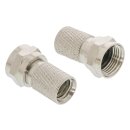 F-Stecker Wetterfest RG6 Male Metall Silber