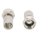 F-Stecker Wetterfest RG6 Male Metall Silber