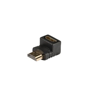 High-Speed-HDMI mit Ethernet-Adapter 90° abgewinkelt HDMI Anschluss - HDMI-Buchse Anthrazit