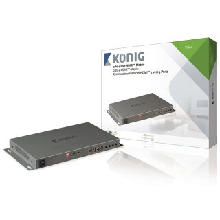 2x 4-Port HDMI Matrix Schalter Dunkelgrau