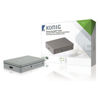 4-Port HDMI Schalter Dunkelgrau