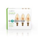 3 Stück Retro-LED-Glühlampe E14 | Kerze | Vintage Shabby Chic Deko Lampe Leuchtmittel