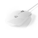 Kabelgebundene USB PC Maus | 1000 dpi | 3 Tasten | Weiß FLACH