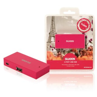 4-Port USB-Hub USB 2.0 Rosa