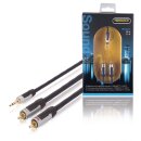 Stereo-Audiokabel 3.5 mm male - 2x RCA male 1.00 m Anthrazit