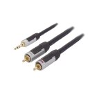 Stereo-Audiokabel 3.5 mm male - 2x RCA male 1.00 m Anthrazit