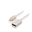 Mini Displayport-Kabel Mini Displayport Stecker - Displayport female 0.20 m Weiss