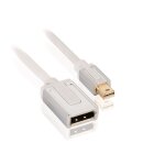 Mini Displayport-Kabel Mini Displayport Stecker - Displayport female 0.20 m Weiss