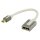 Mini Displayport-Kabel Mini Displayport Stecker - Displayport female 0.20 m Weiss