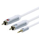 Stereo-Audiokabel 3.5 mm male - 2x RCA male 1.00 m Weiss