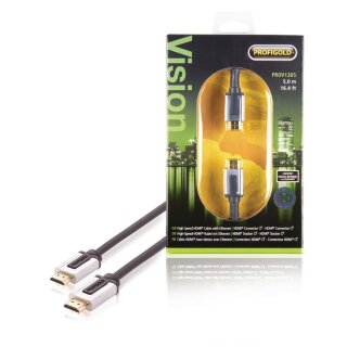 High Speed HDMI Kabel mit Ethernet HDMI Anschluss - HDMI Anschluss 5.00 m Schwarz